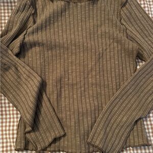 Mittoshop Olive Ribbed Long Sleeve Top